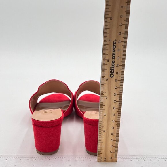 YDN Women Summer Open Toe Stacked Low Heel Sandals Faux Suede Slide - Picture 4 of 6